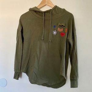 Green Patch Hoodie Sweatshirt